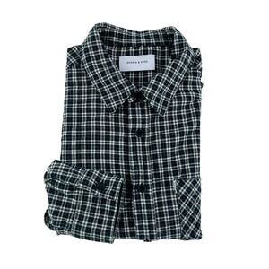 Ovadia‎ & Sons New York Blue & White Plaid Long Sleeve Cotton Button Up Medium